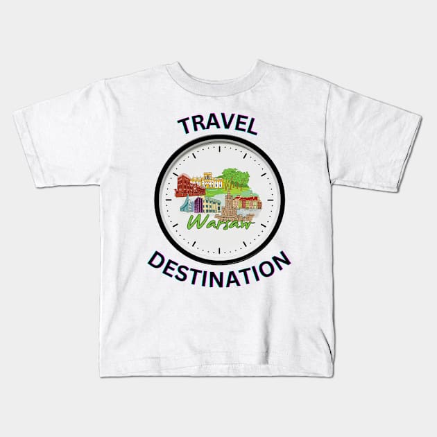 Travel to Warsaw Kids T-Shirt by Voxen X